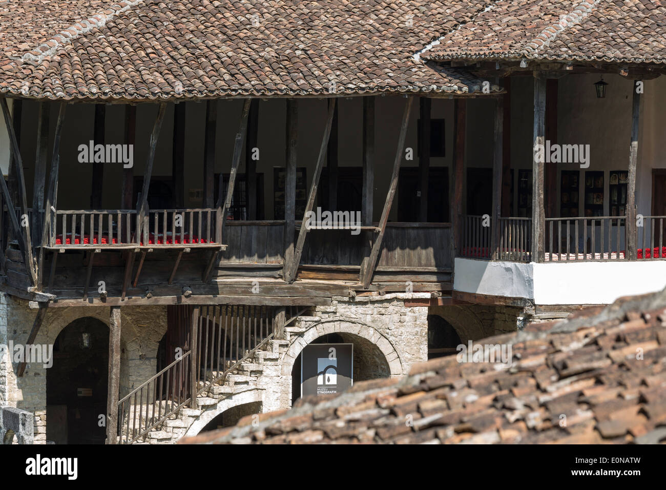 Periodo ottomano house, Mangelam distretto, Berat città, Albania Foto Stock
