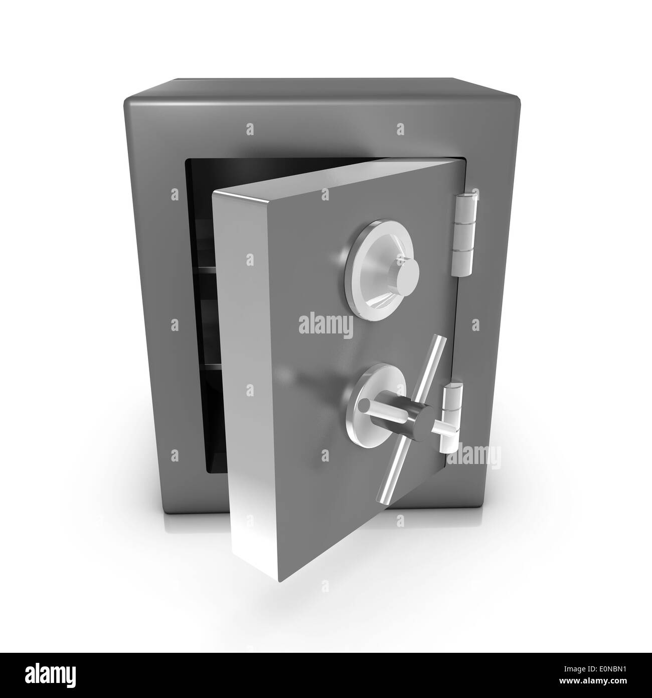3d grande cassaforte in metallo con porta aperta Foto stock - Alamy