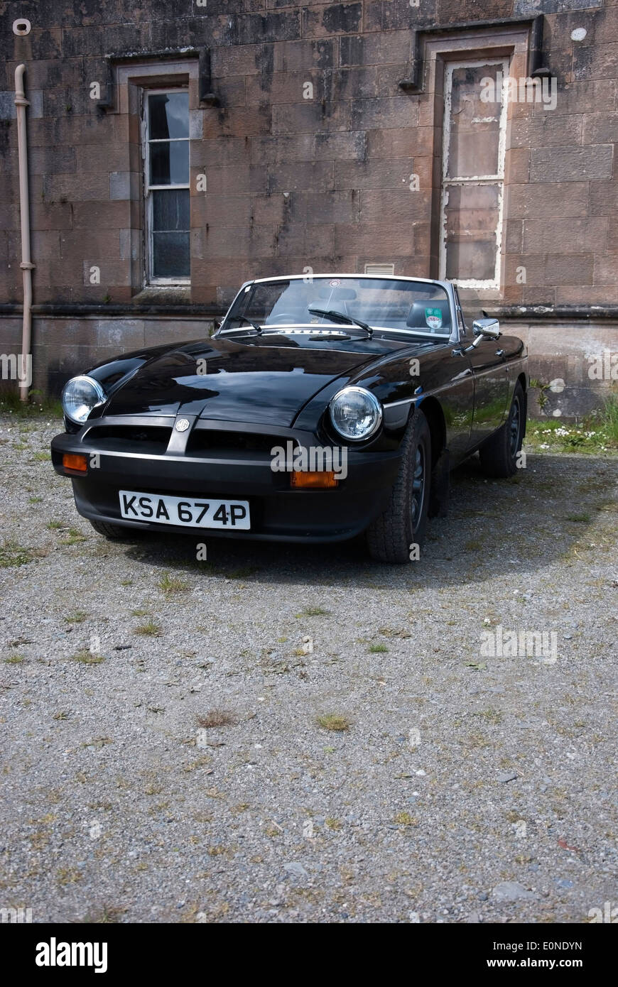 1975 NERO MGB Roadster Classic British Auto sportiva Foto Stock