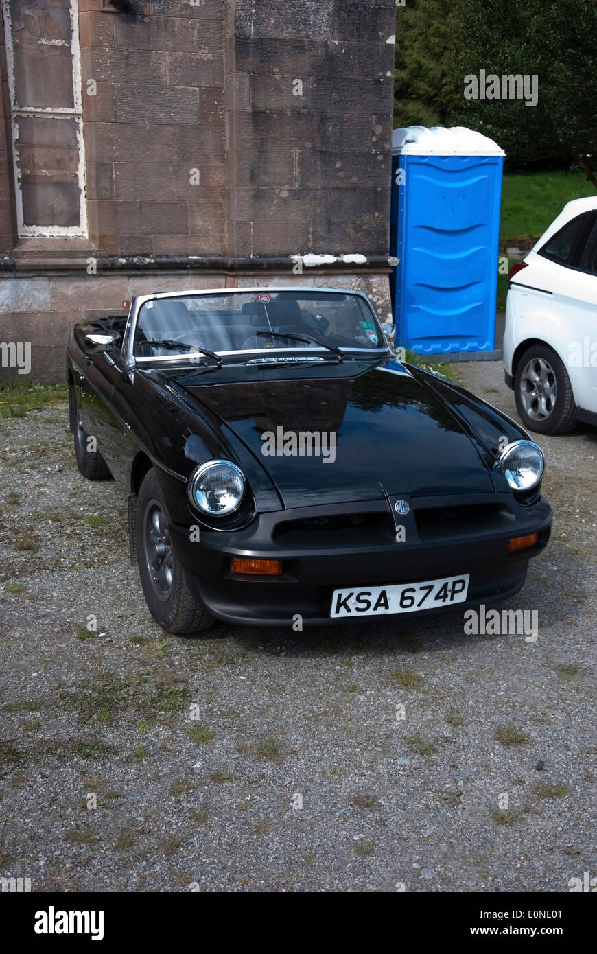 1975 NERO MGB Roadster Classic British Auto sportiva Foto Stock