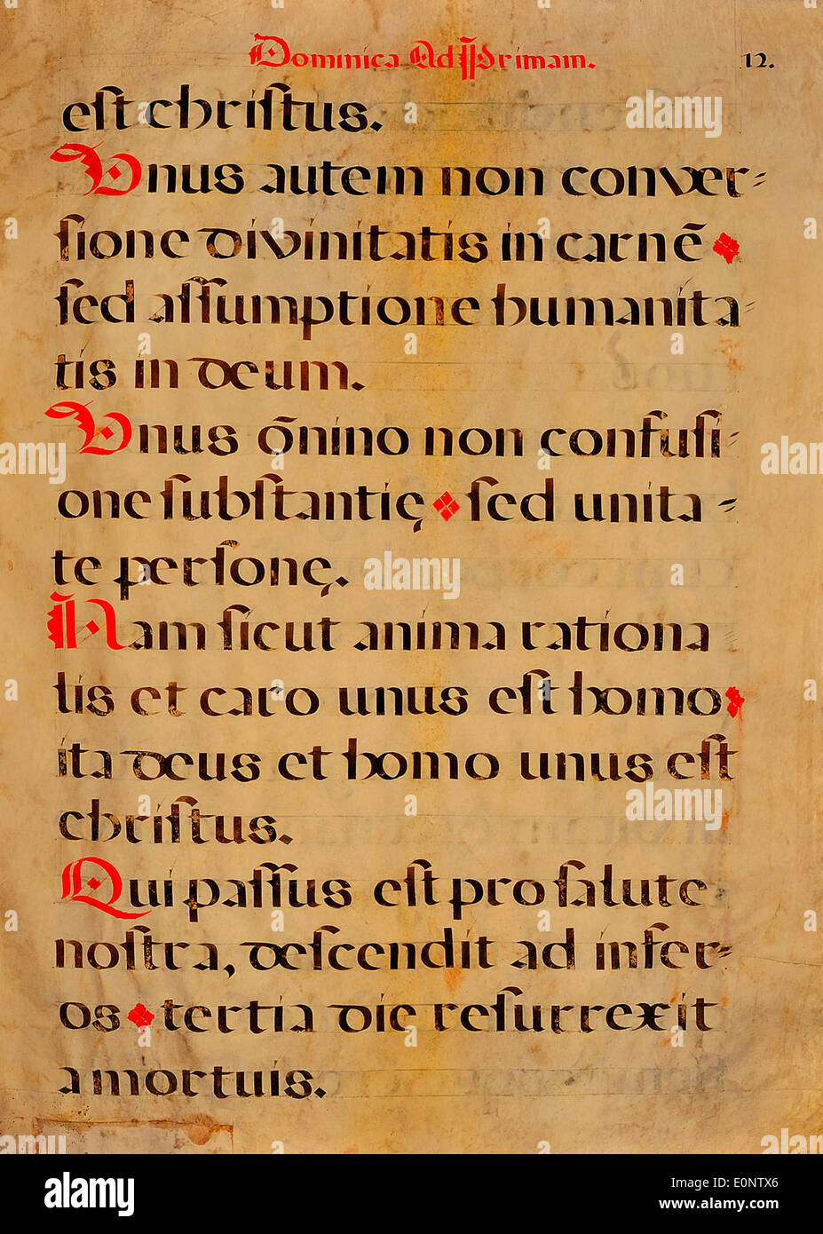 Una pagina del manoscritto spagnolo del canto, che mostra un pezzo storico di musica della tradizione spagnola. Foto Stock