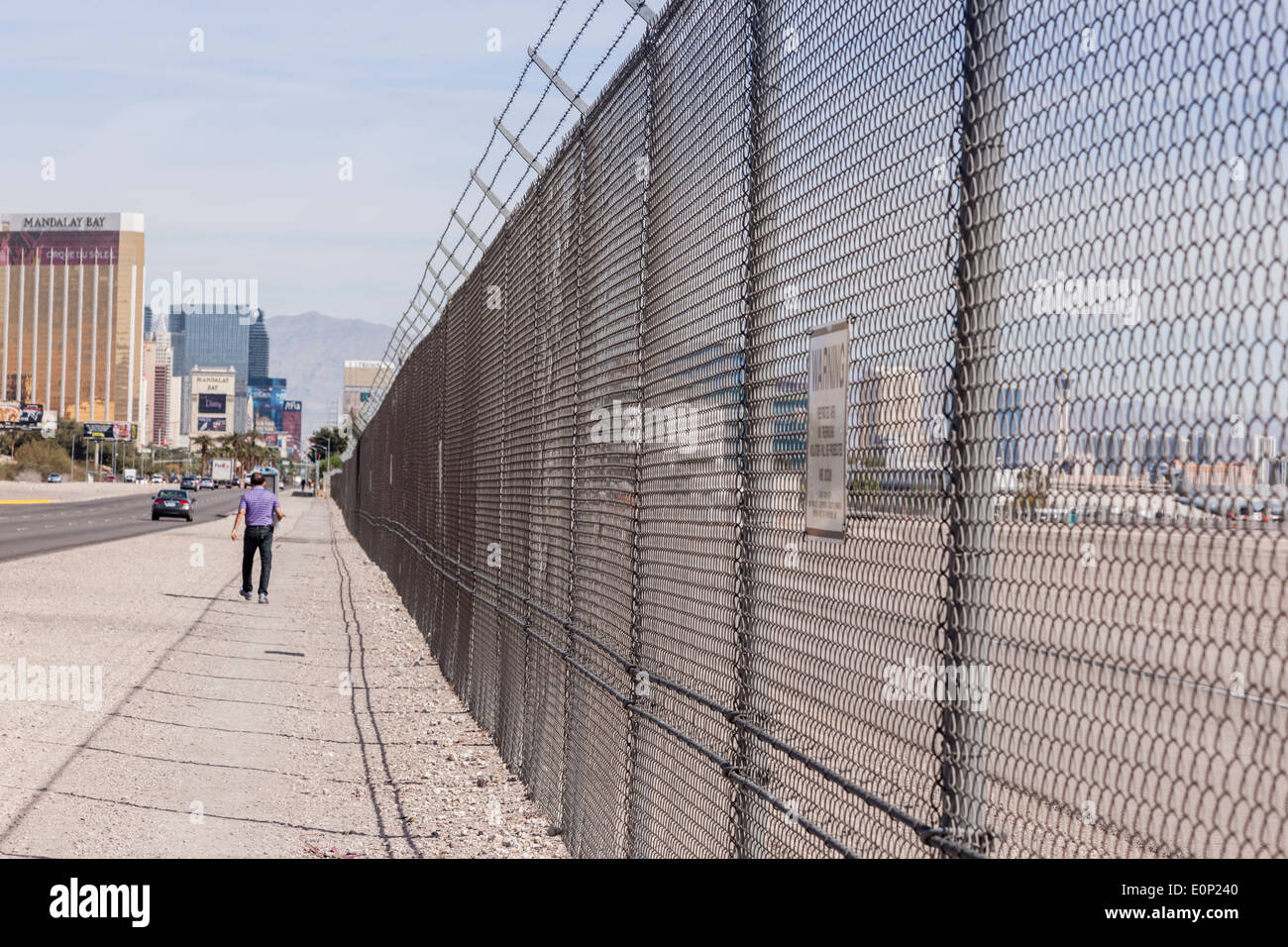 Recinzione di sicurezza, Las Vegas. Foto Stock