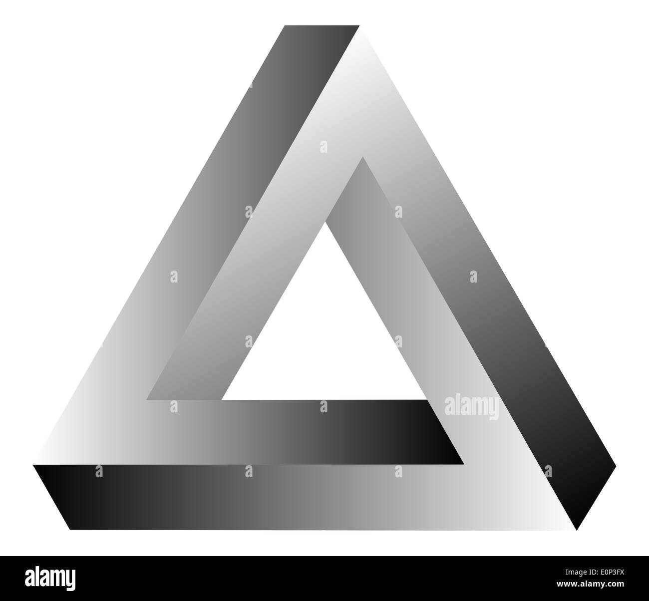 Impossibile 3D del triangolo Tribar illusione ottica Foto Stock