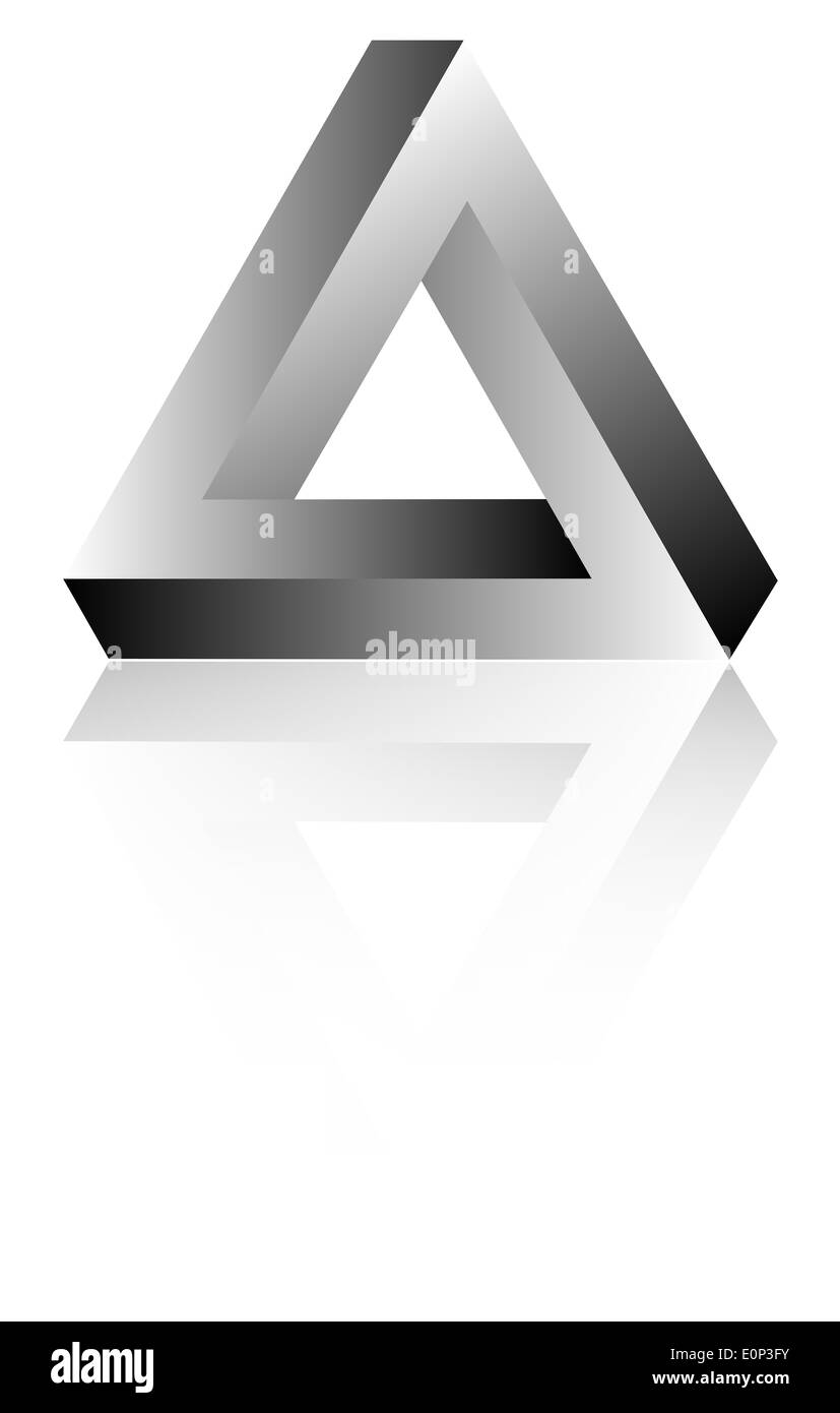 Impossibile 3D del triangolo Tribar illusione ottica Foto Stock