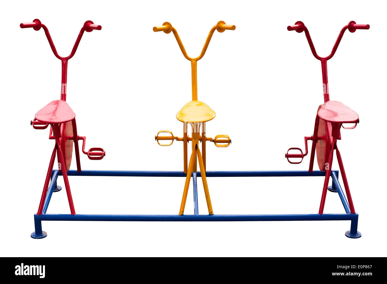 Parco giochi cyclette isolato. Foto Stock