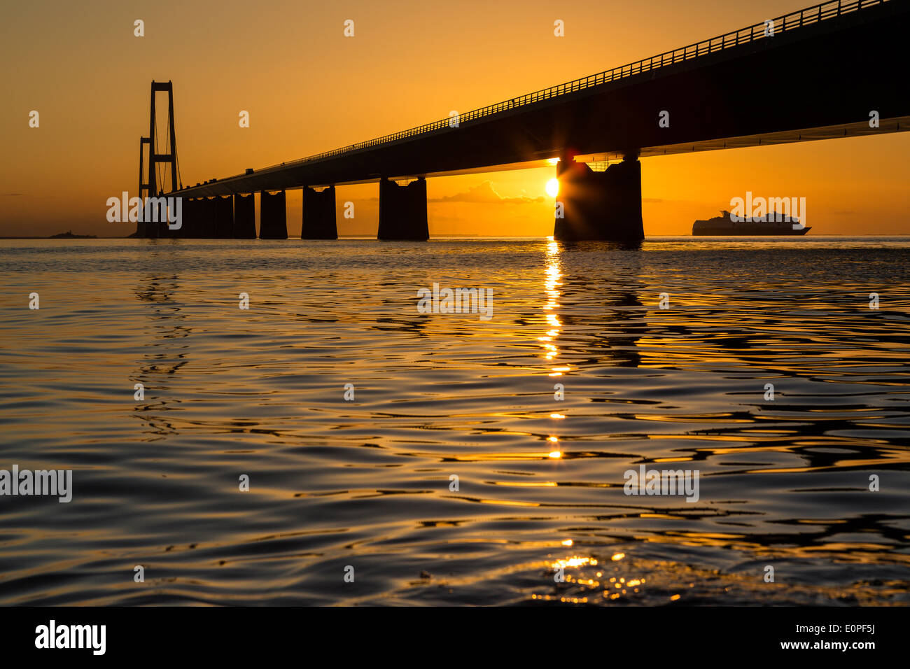 Grande ponte della cinghia in Danimarca Foto Stock