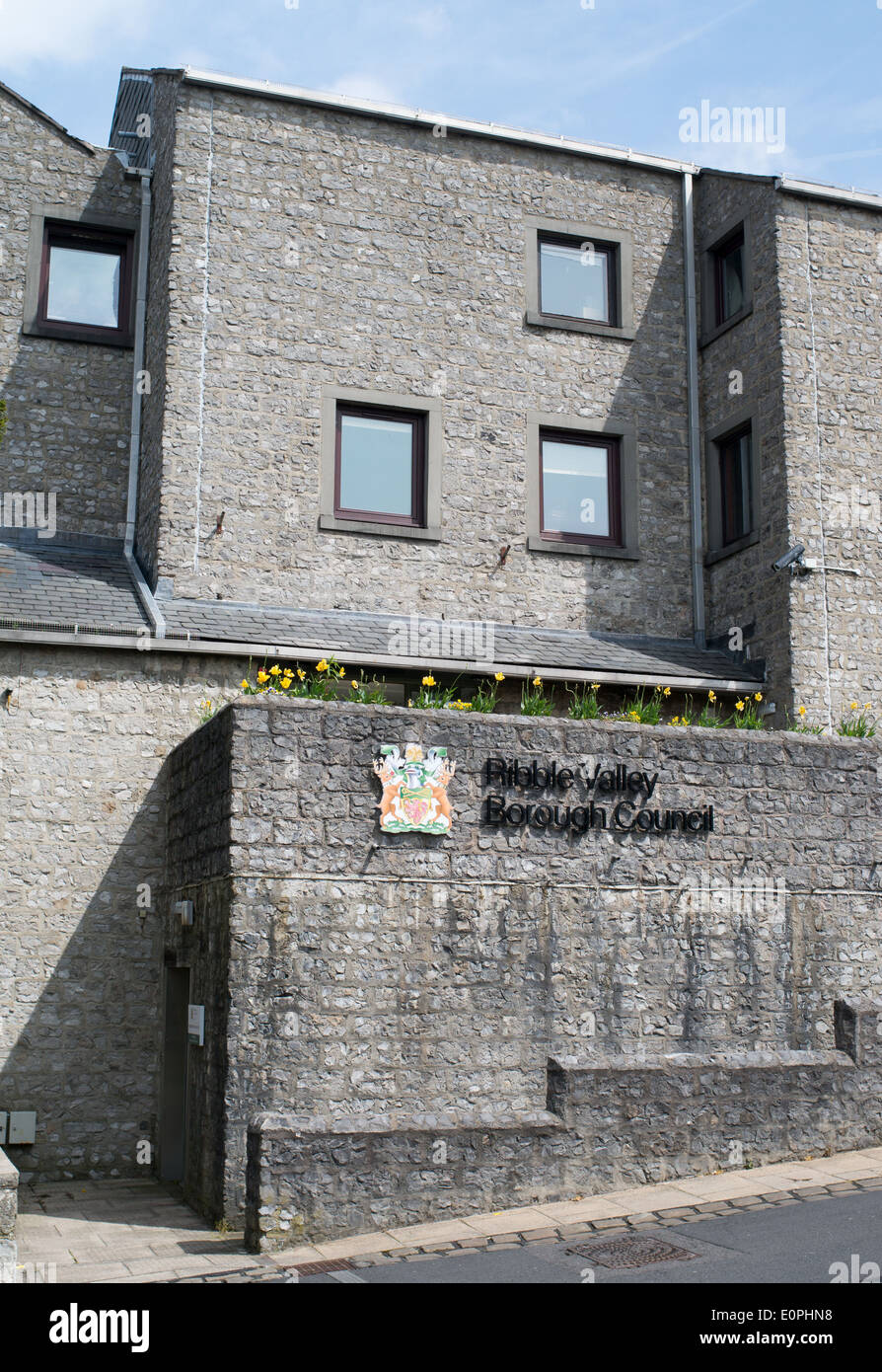 Ribble Valley Borough edificio del Consiglio a Clitheroe, Lancashire, Inghilterra, Regno Unito Foto Stock