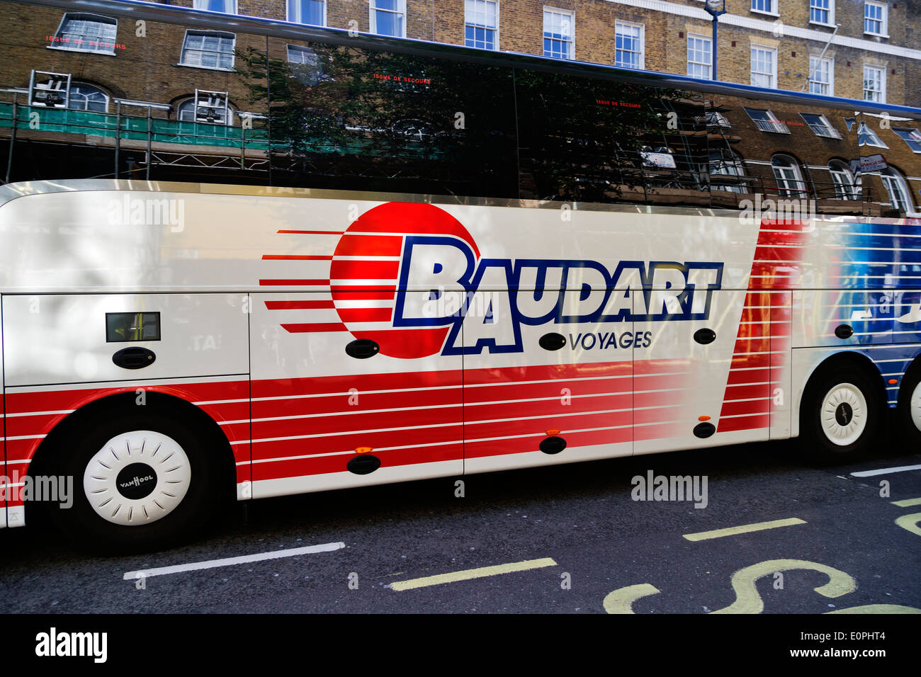 Autobus turistico, Baudart Voyages, Baker Street, London, England, Regno Unito Foto Stock