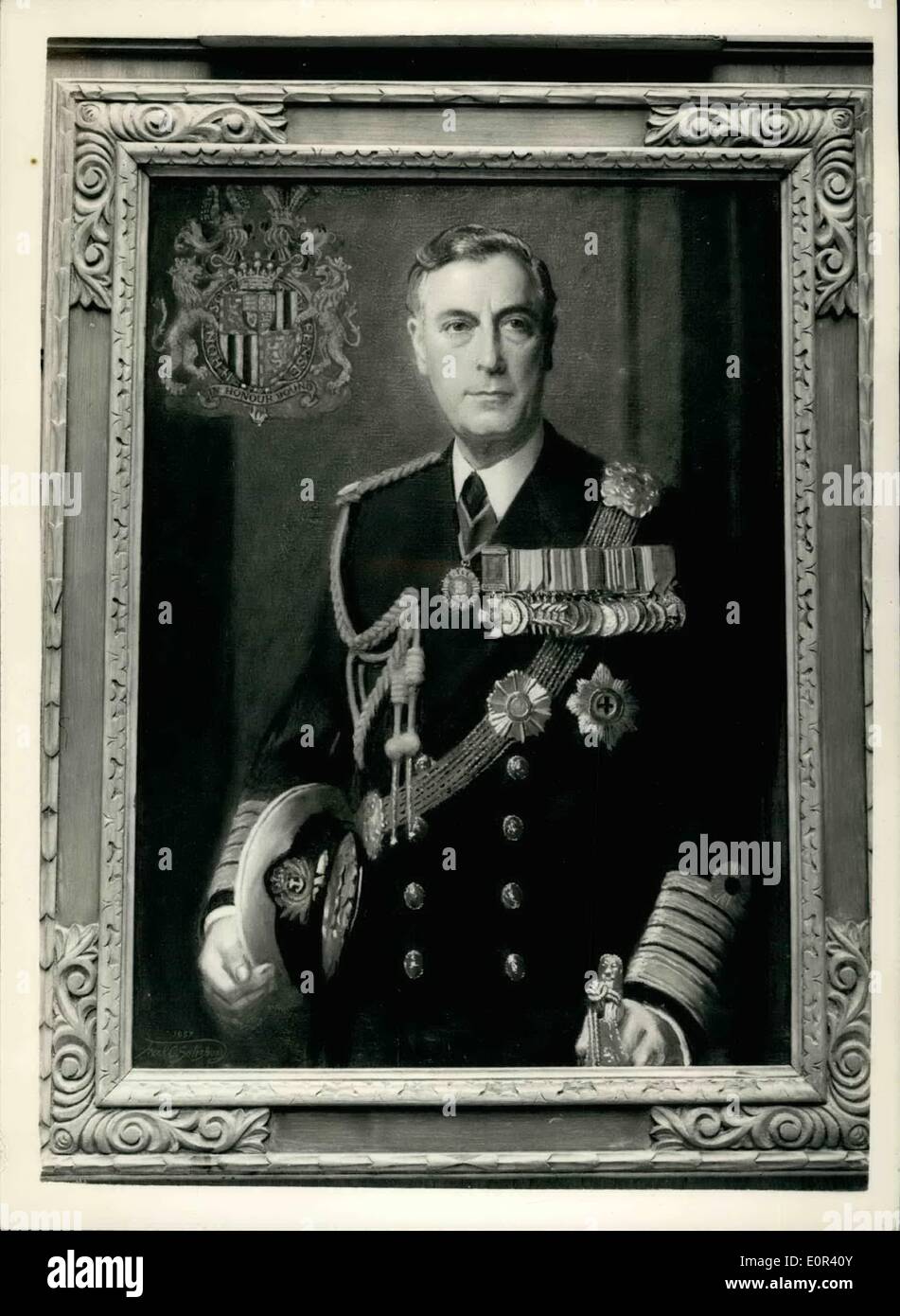 Nov. 19, 1957 - 19-11-57. Premere il tasto View della Royal Society ritratto PaintersÃ¢â'¬â"¢ Exhibition Ã¢â'¬â€oe La foto mostra: Th Foto Stock