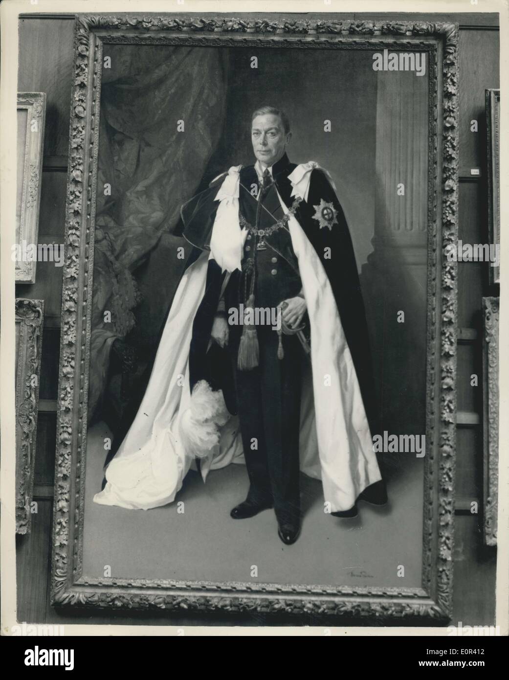 Nov. 19, 1957 - Premere Vista della Royal Society del ritratto di pittori Exhibition King George VI - Da James Gunn.. foto Sho Foto Stock