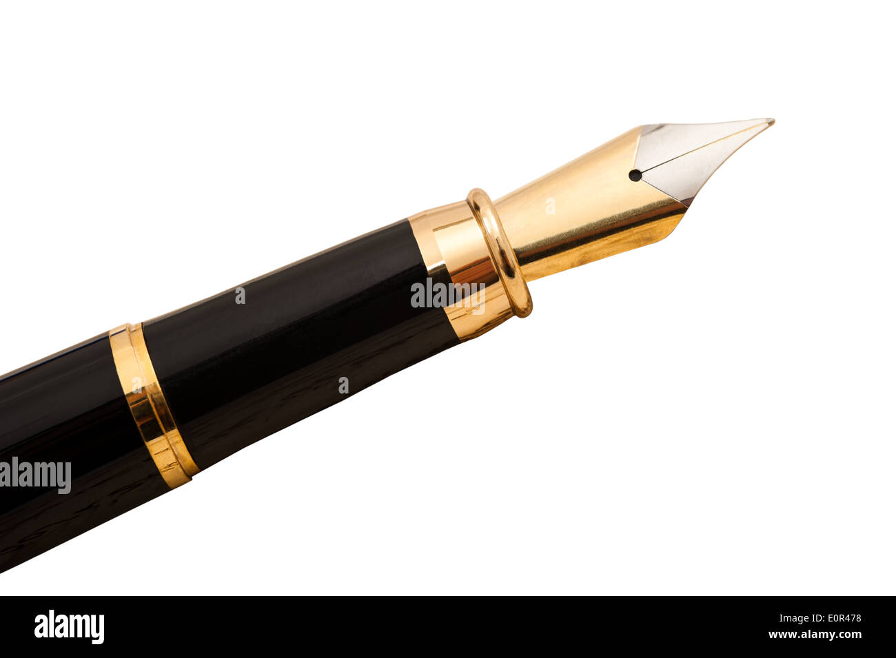 Penna stilografica isolato su bianco Foto Stock
