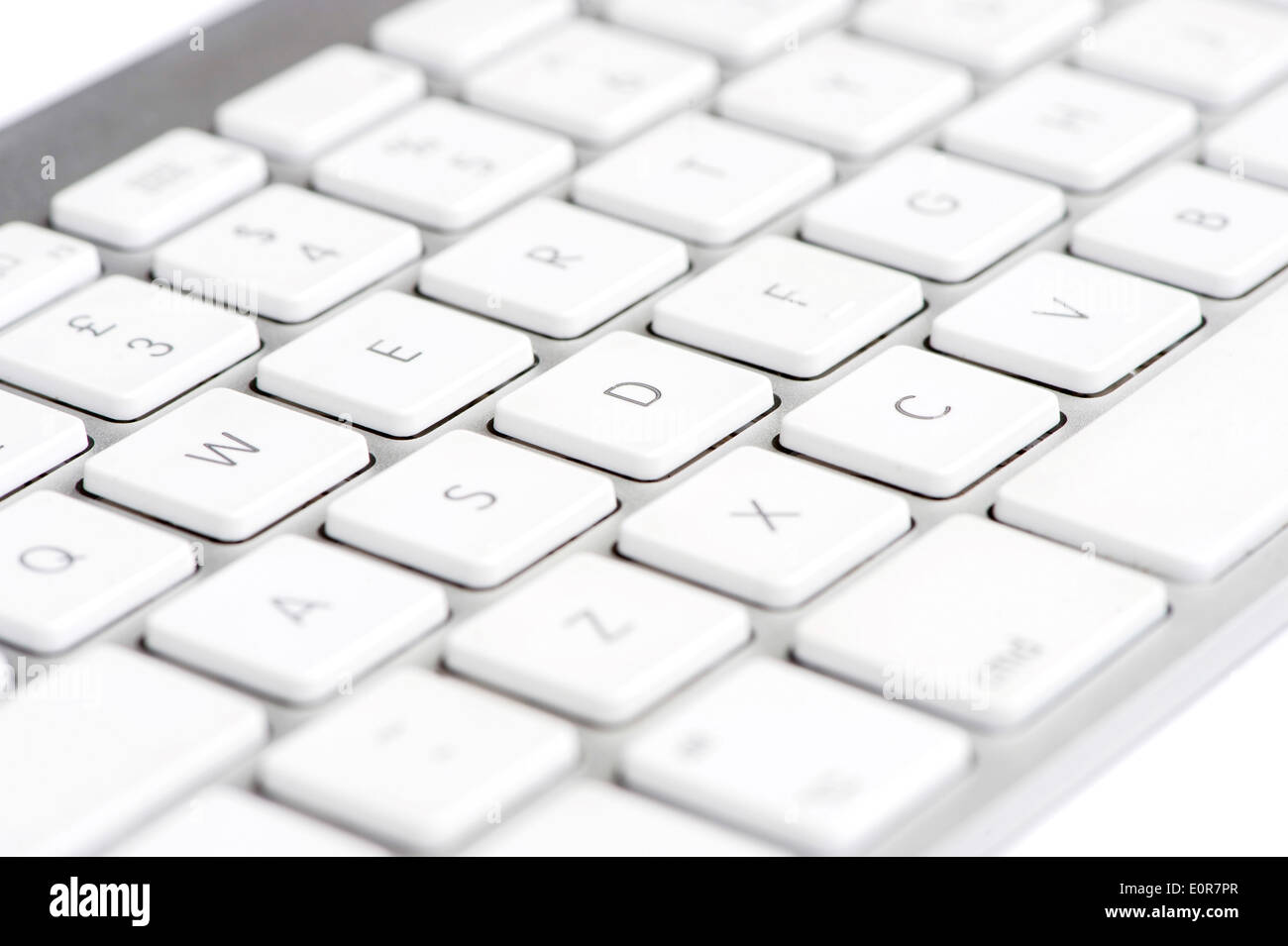Apple Mac white Tastiera focalizzata sulla lettera D Foto Stock
