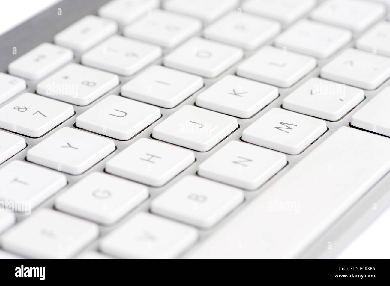Apple Mac white Tastiera focalizzata sulla lettera J Foto Stock