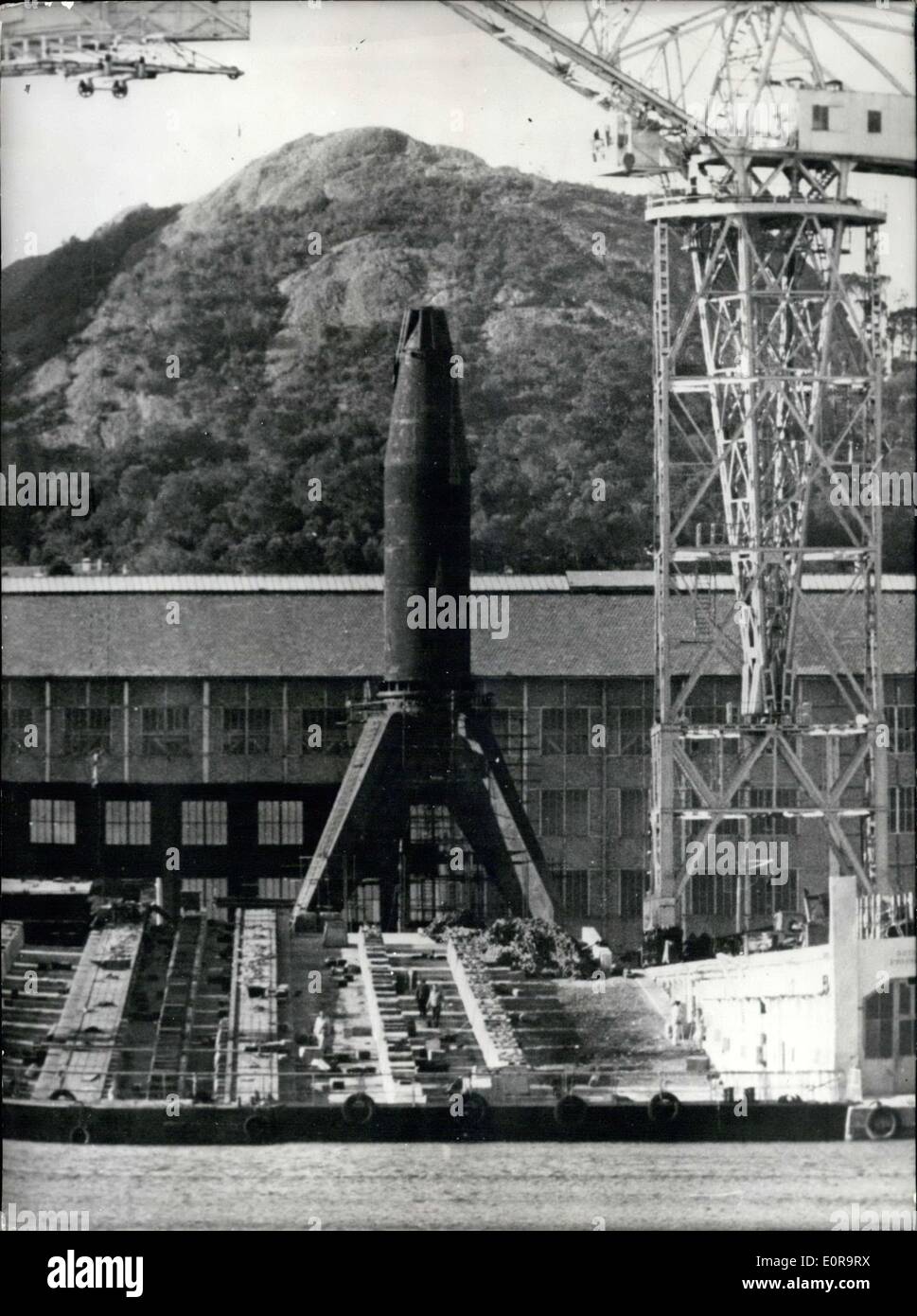 20 ott. 1958 - Costruzione navale sito in La Ciotat Foto Stock