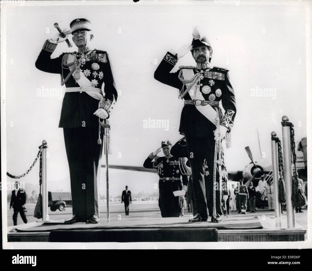 Mar 03, 1959 - Il re e la regina del elleni sulla visita di Stato in Etiopia.: Paolo re e regina Fi Ederica della Grecia è arrivato in Foto Stock