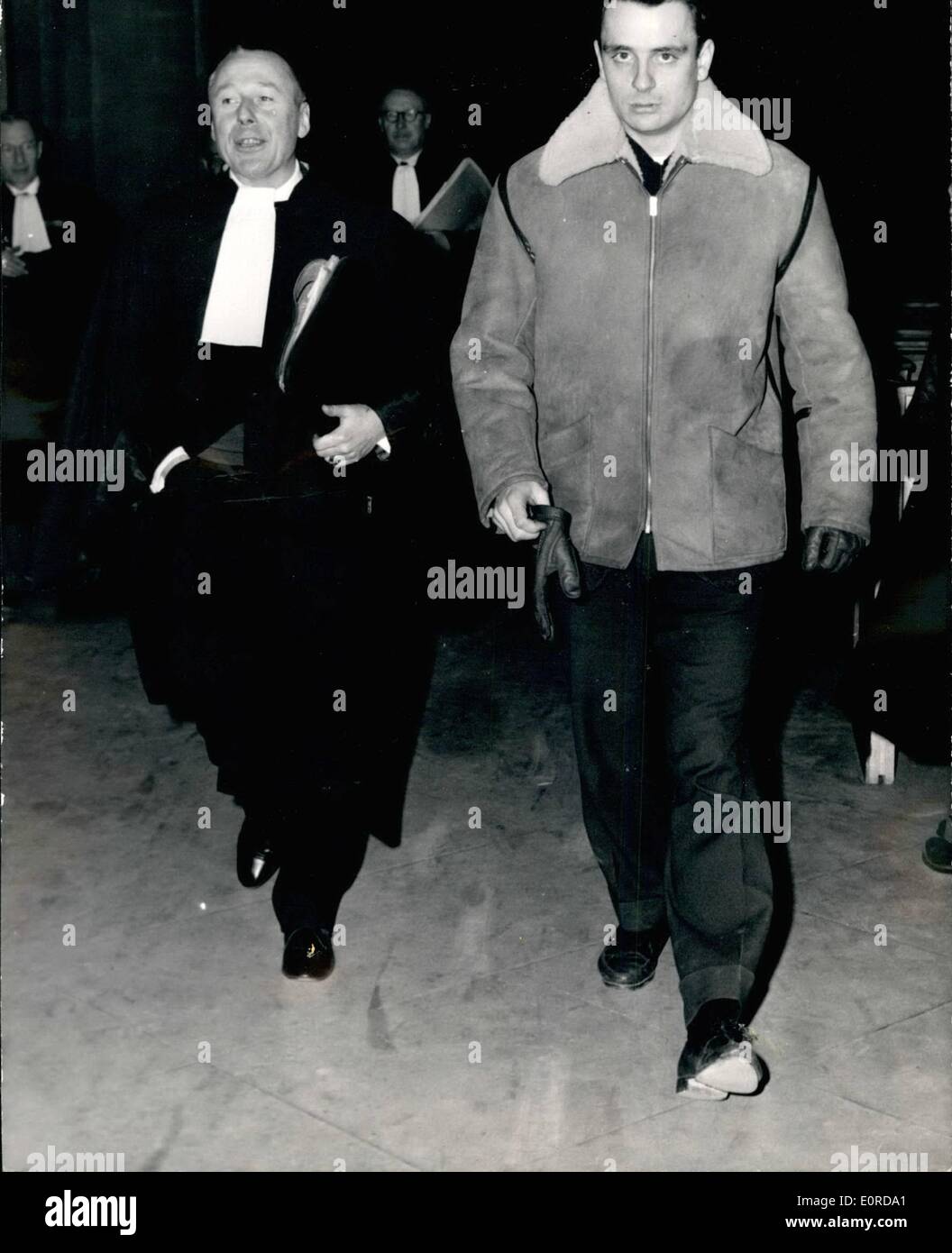 Febbraio 02, 1959 - Jean-Pierre Guillaume, M. Lacaze il nipote adottivo è andato a vedere il giudice istruttore Sacotte questo pomeriggio. Foto Stock