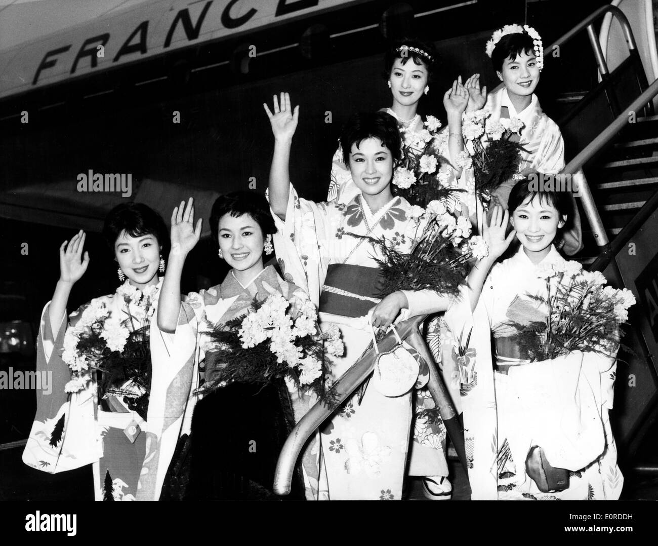 Attrici Giapponesi arrivano a Berlino per un film evento Foto Stock