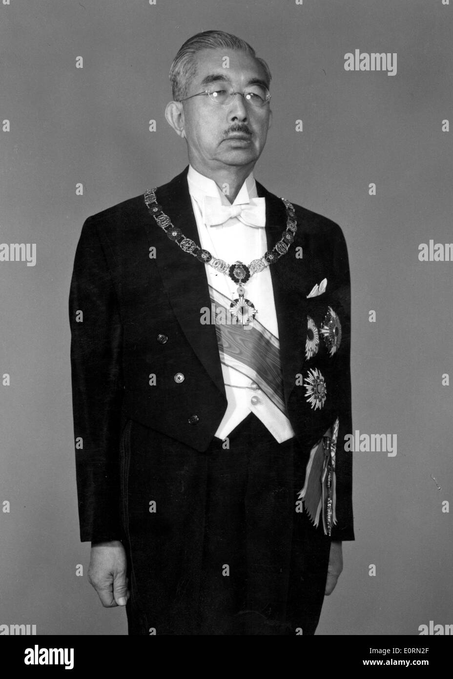 Ritratto di Hirohito Imperatore del Giappone Foto Stock
