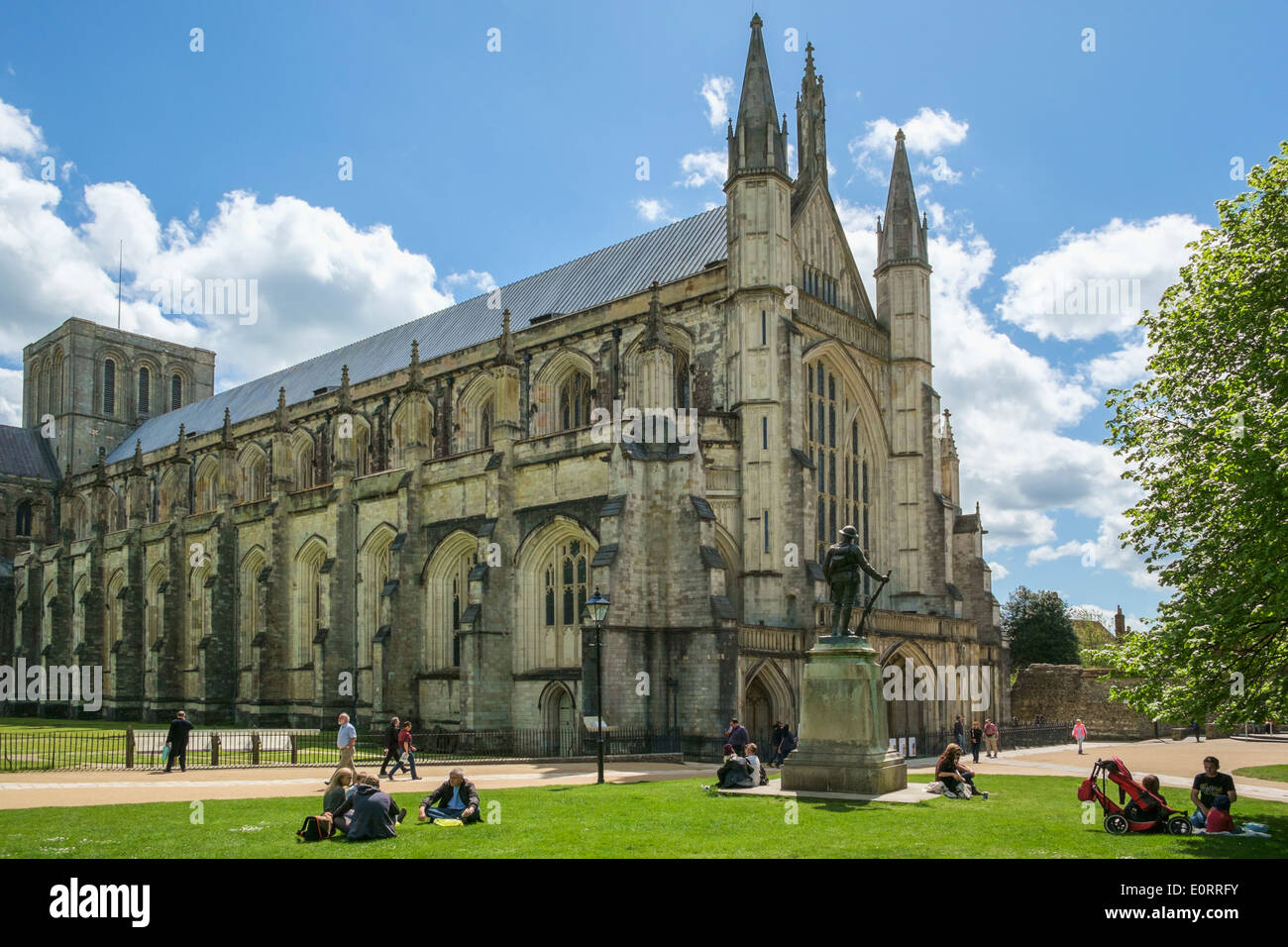 La Cattedrale di Winchester, Hampshire, Inghilterra, Regno Unito Foto Stock