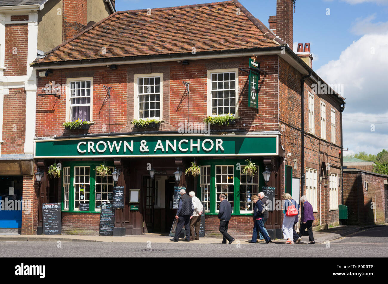 Pub, Regno Unito - Vecchio pub tradizionale a Winchester, Hampshire, Inghilterra, Regno Unito Foto Stock