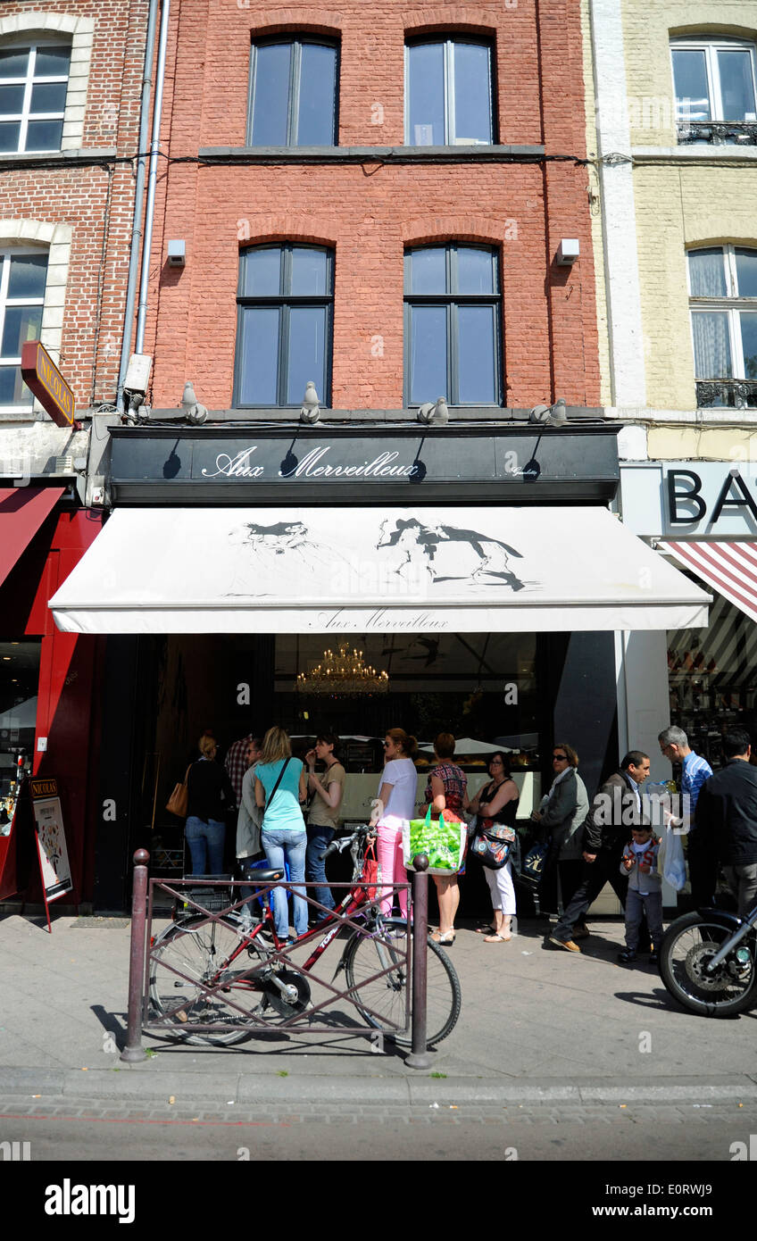 Aux Merveilleux dal mercato di Wazemmes, Lille, Francia Foto Stock