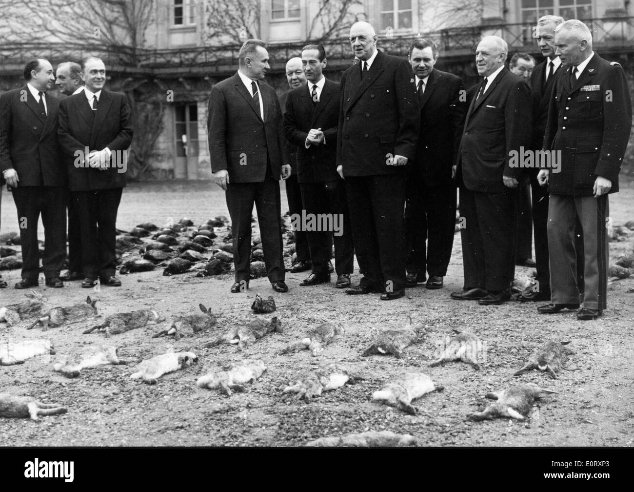 Alexei Kosygin, Charles de Gaulle e Couve de Murville Foto Stock