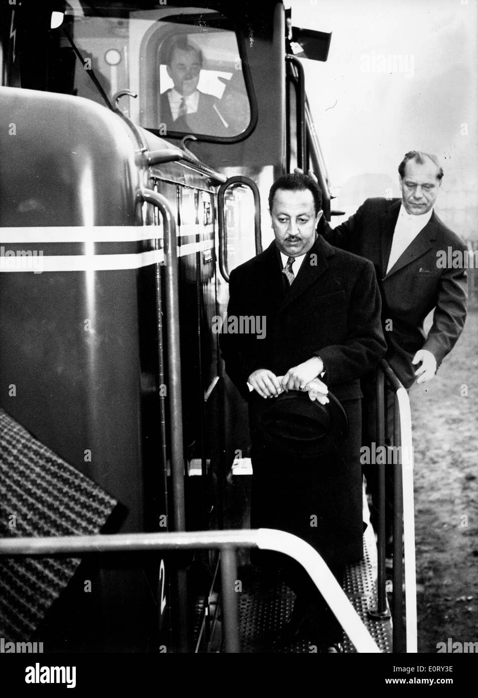 Amha Selassie I scorre su una guida di prova del treno Foto Stock