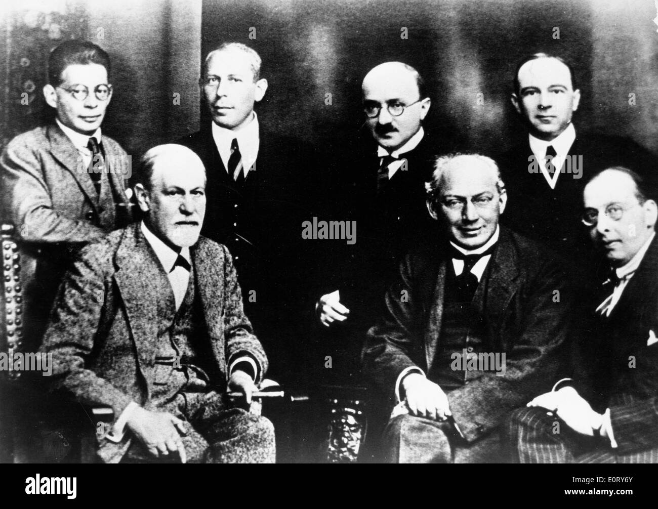 Ritratto di neurologo Sigmund Freud e colleghi Foto Stock