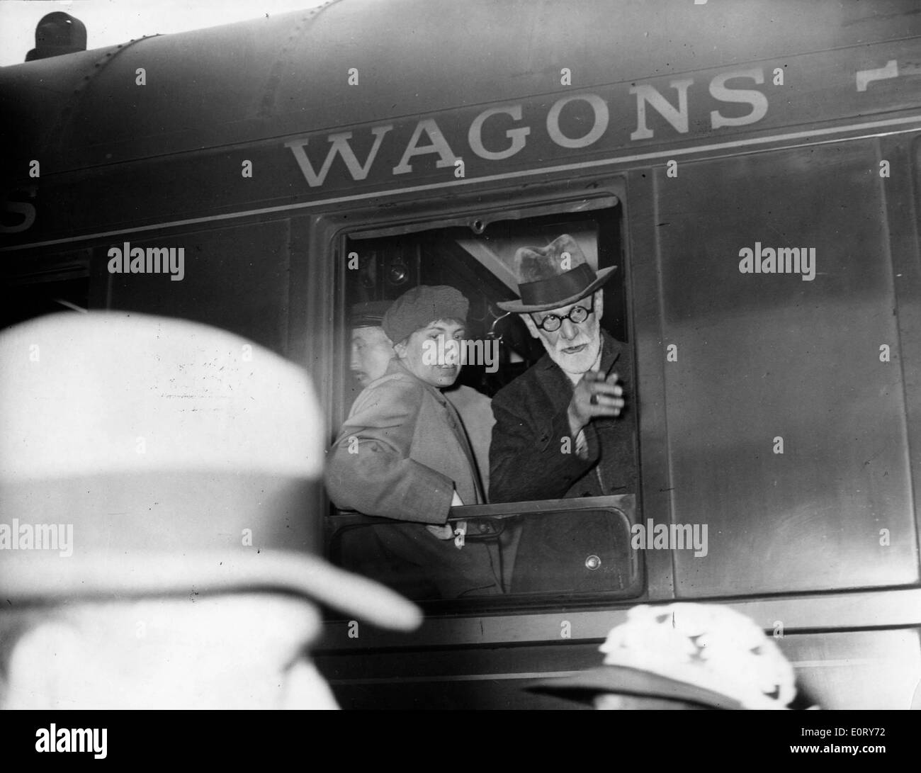 Neurologo Sigmund Freud a bordo di un treno Foto Stock