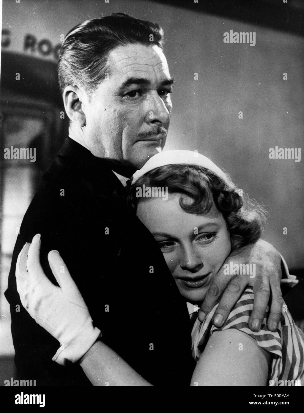 Attore Errol Flynn e co-star in film scena Foto Stock