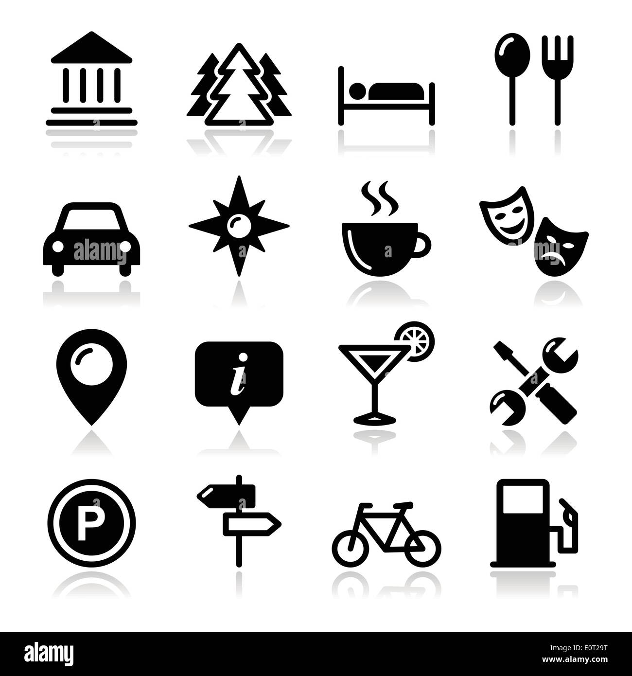 Viaggi turismo set di icone - vettore Illustrazione Vettoriale