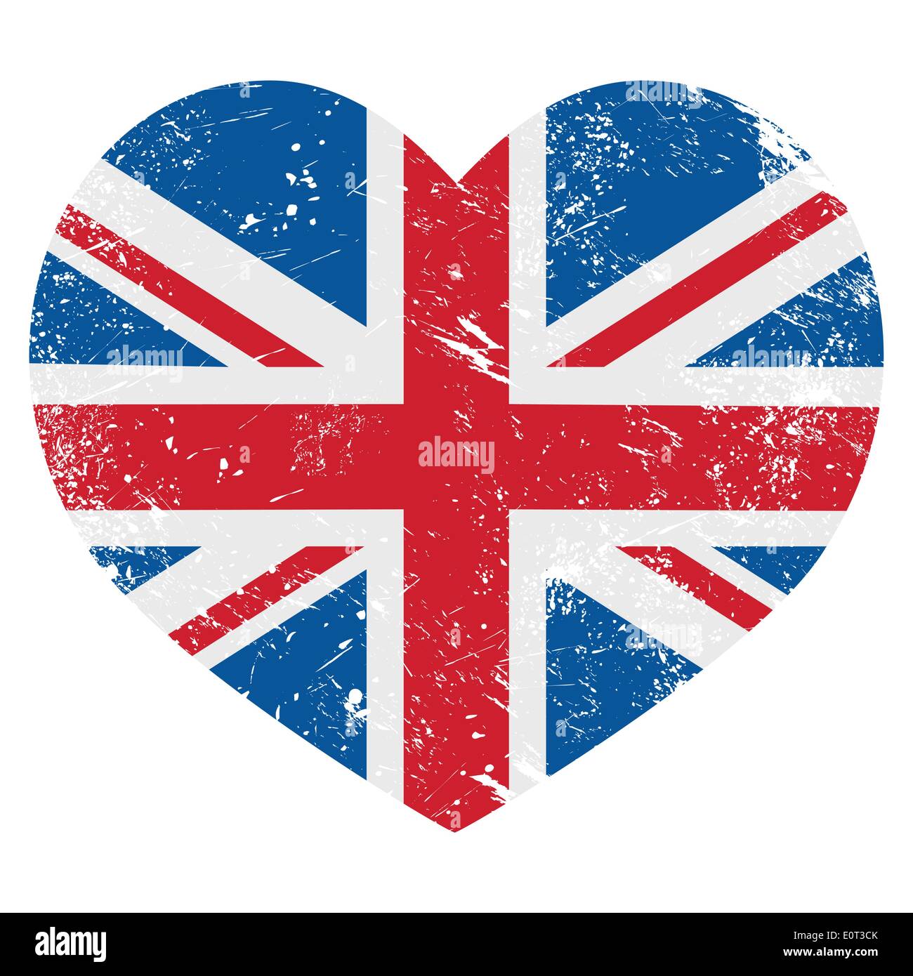 UK Gran Bretagna retrò bandiera di cuore - vettore Illustrazione Vettoriale