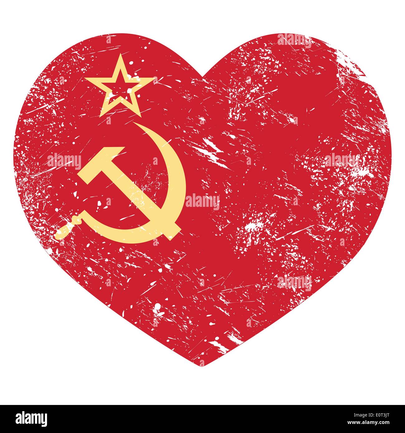 Il comunismo URSS - Unione Sovietica retrò cuore bandiera Illustrazione Vettoriale