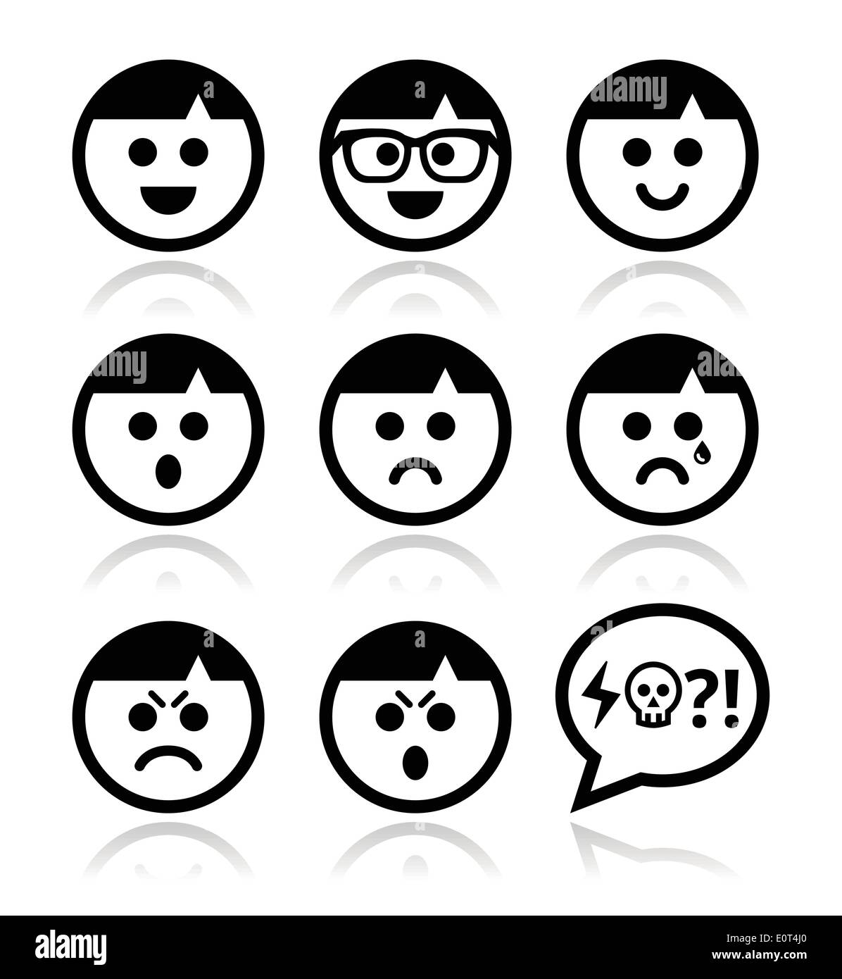 Smile, avatar vettore set di icone Illustrazione Vettoriale