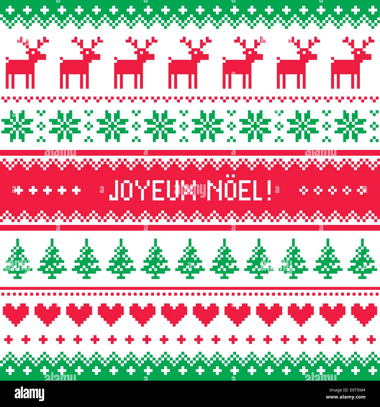 Io amo il Natale - modello scandinavo di stile maglione Illustrazione Vettoriale