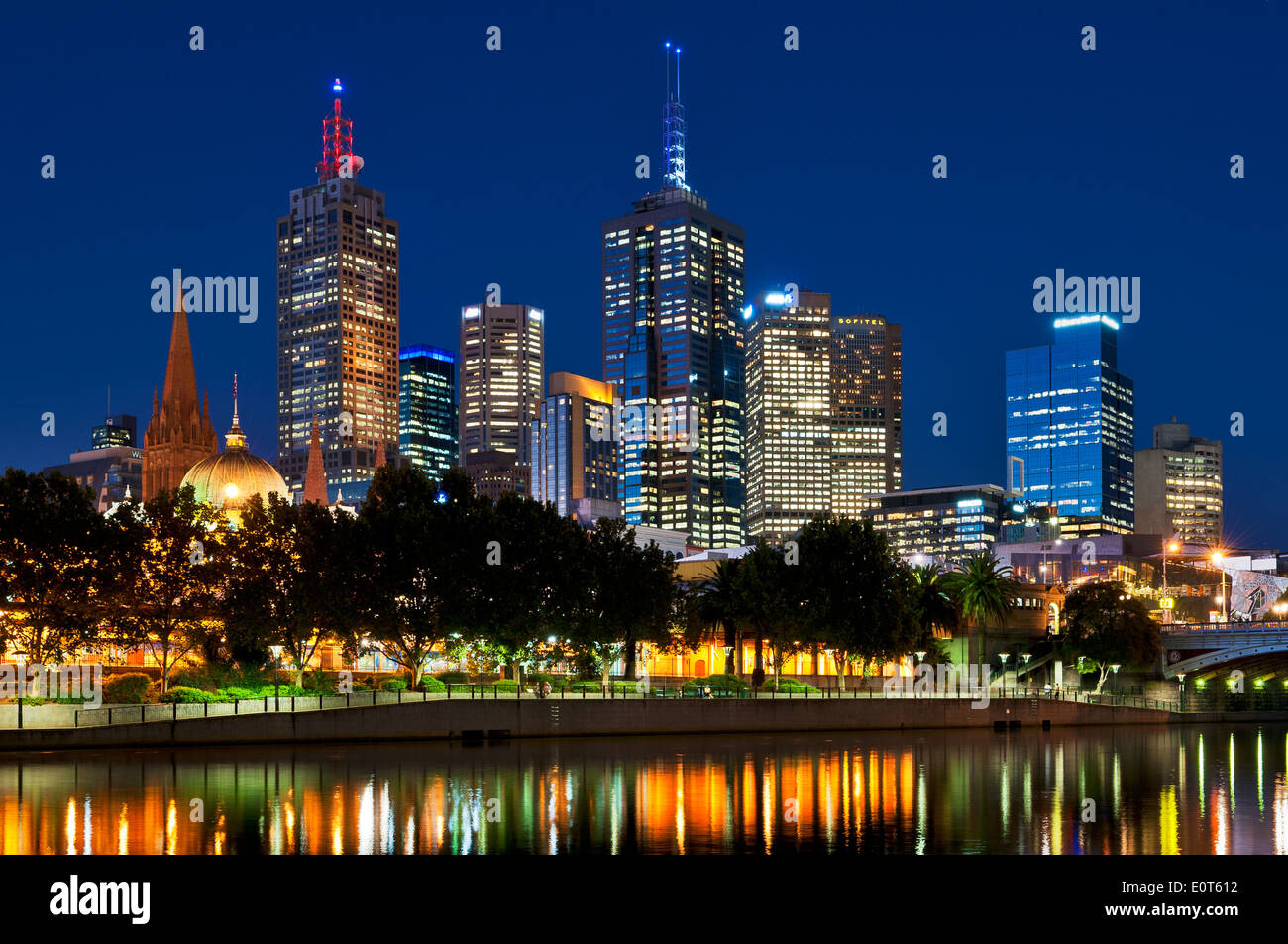 Notte riflessioni di Melbourne. Foto Stock