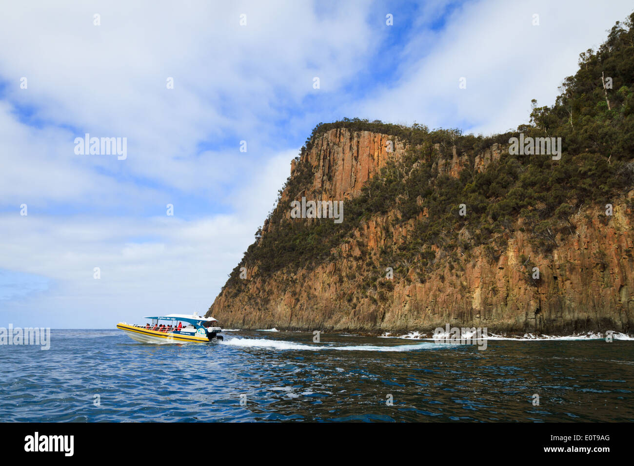 Dolerite scogliere di Bruny Island, Tasmania, Australia Foto Stock