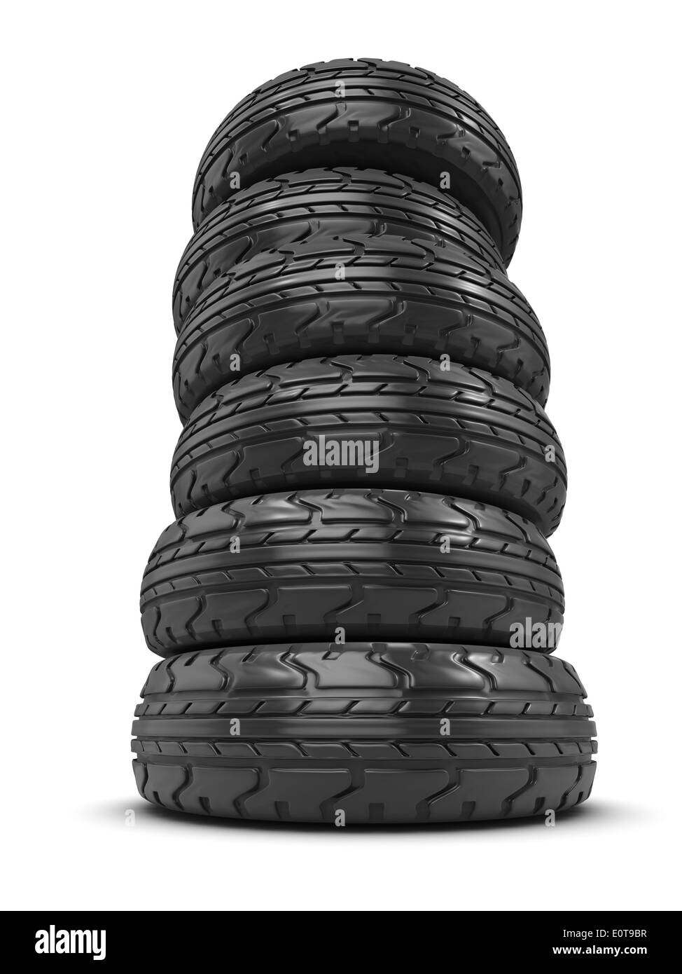 Pila di pneumatici in gomma Foto Stock