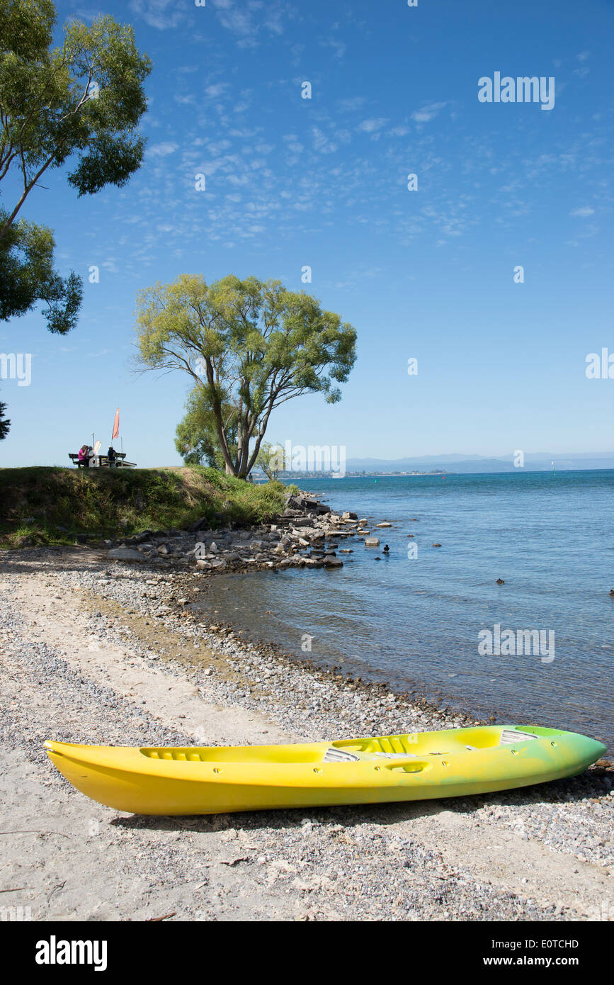 Lago Taupo waterfront paesaggio Isola del nord della Nuova Zelanda Foto Stock
