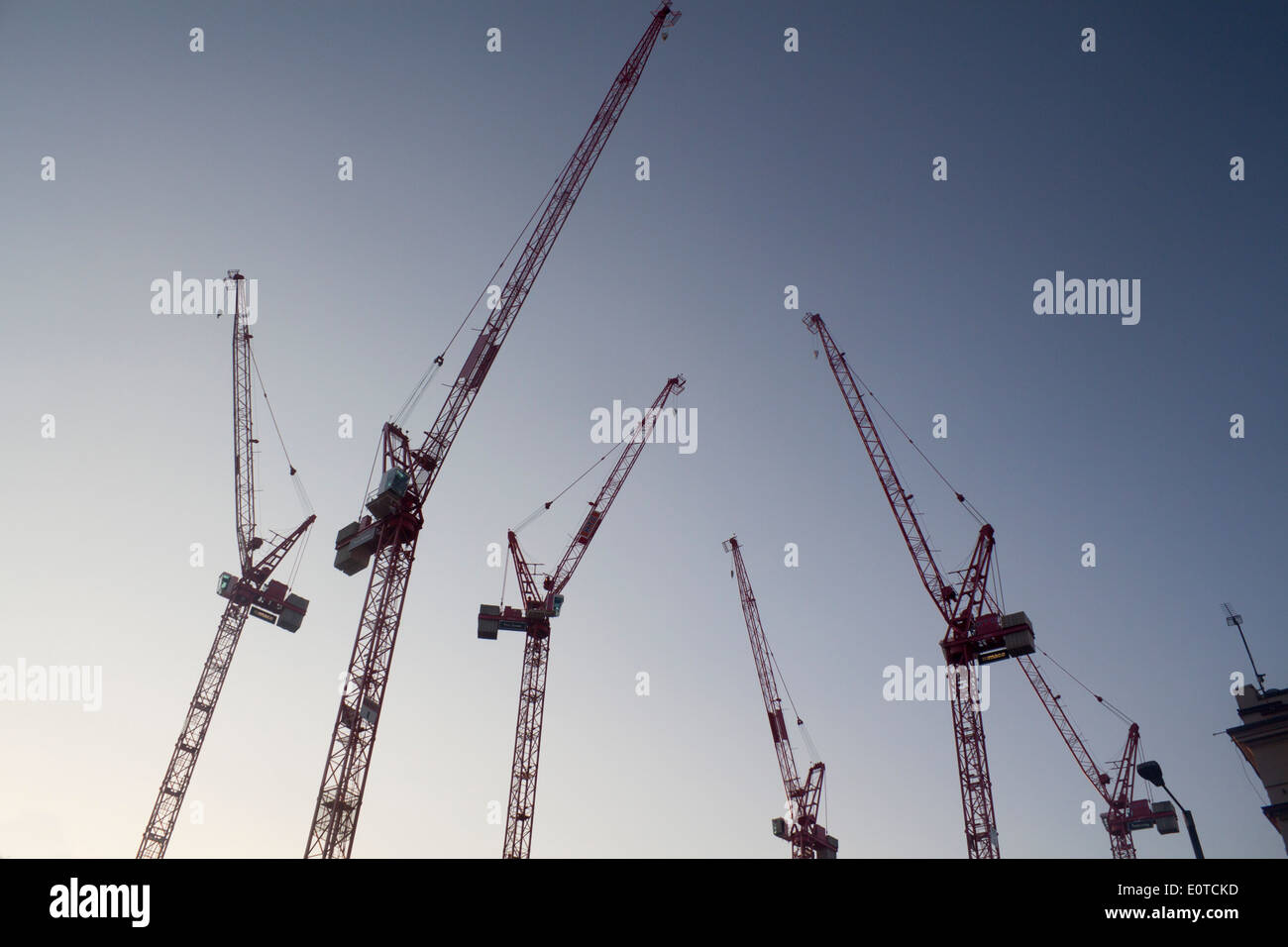 Gru in cantiere cantiere central London Inghilterra England Regno Unito Foto Stock