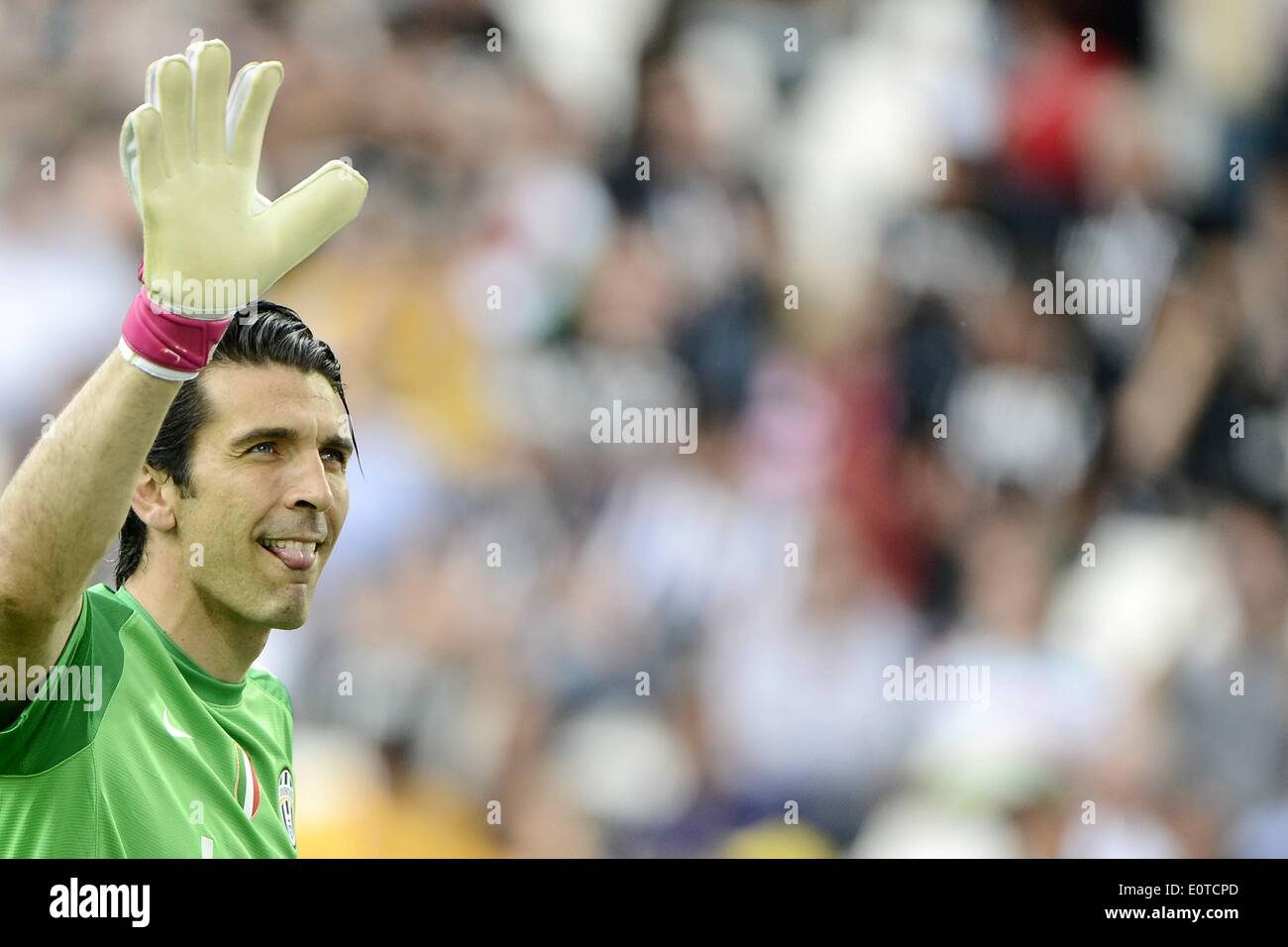 Torino, Italia. 18 Maggio, 2014. Di calcio della Serie A. La Juventus v Cagliari. Gianluigi Buffon Juventus Campionato presentazione dopo la partita © Azione Sport Plus/Alamy Live News Foto Stock