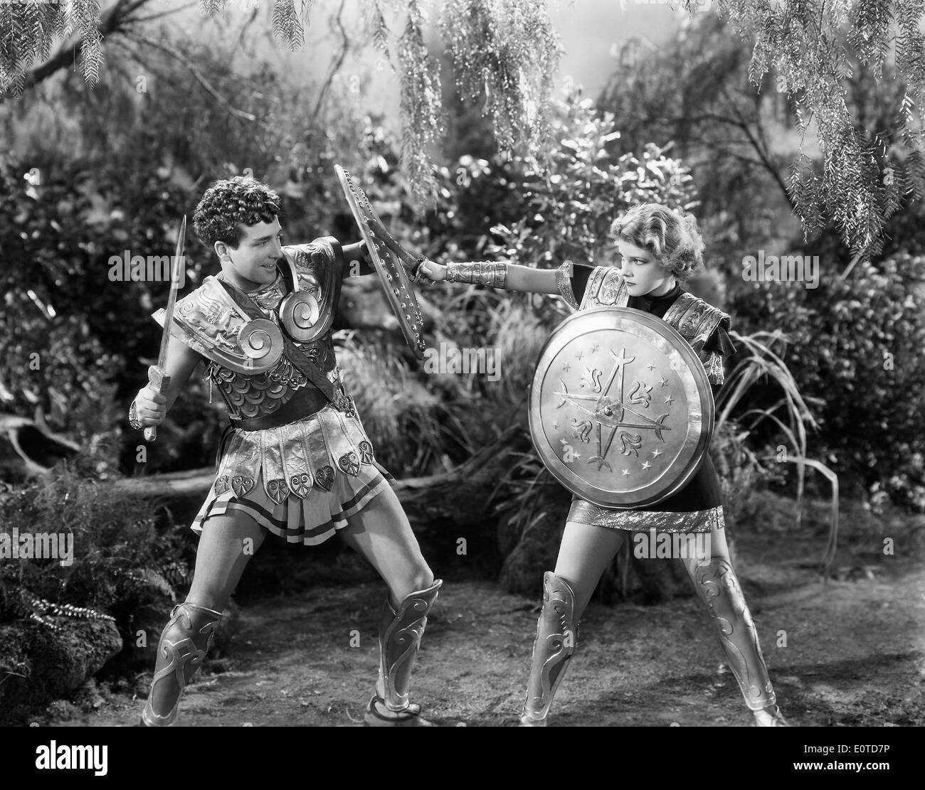 David di buone maniere e di Elissa Landi, pubblicità ritratto, sul set del film "La Warrior's marito', 1933 Foto Stock