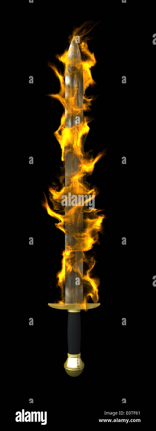 Spada in fiamme Foto Stock