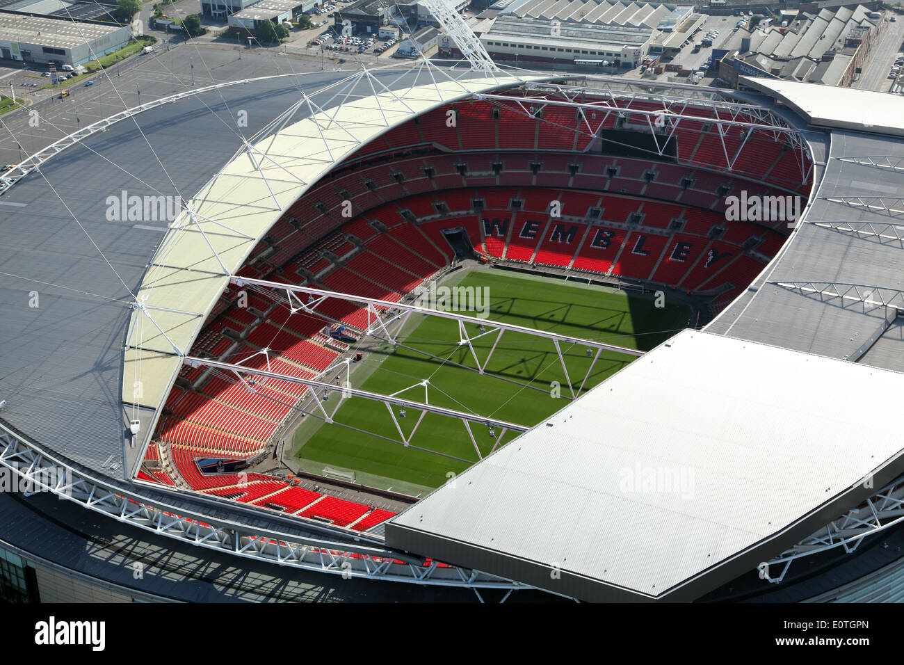 Vista aerea dello stadio di Wembley, London, Regno Unito Foto Stock