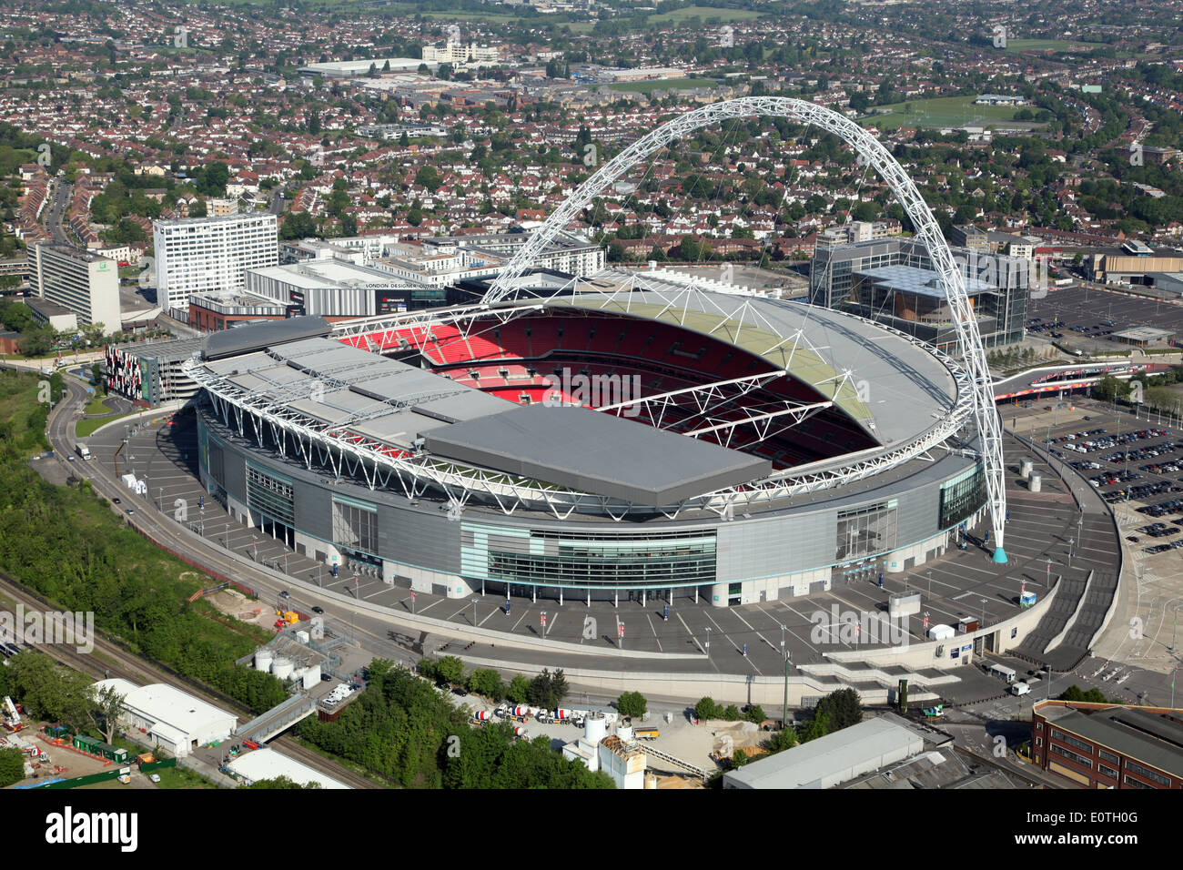 Vista aerea dello stadio di Wembley, London, Regno Unito Foto Stock