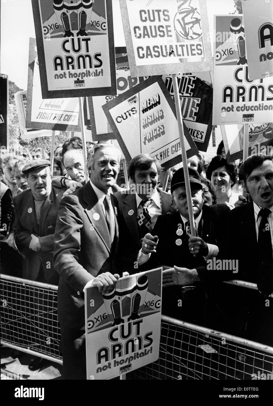 Sindacalista Alan Fisher si unisce la dimostrazione Foto Stock