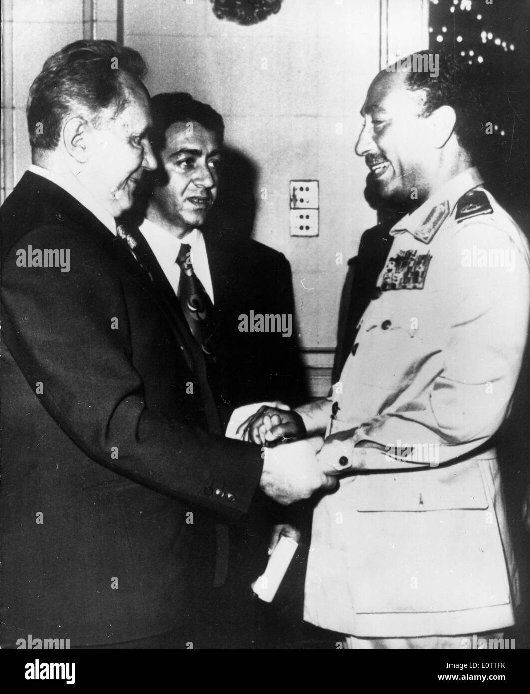 Alexei Kosygin visite Anwar Sadat al Cairo Foto Stock