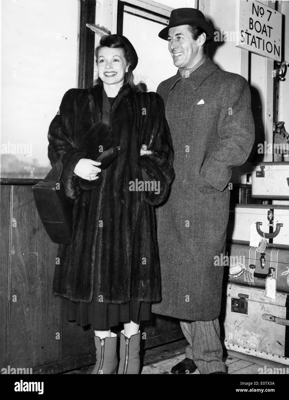 Attori Rex Harrison e Lilli Palmer in vacanza Foto Stock
