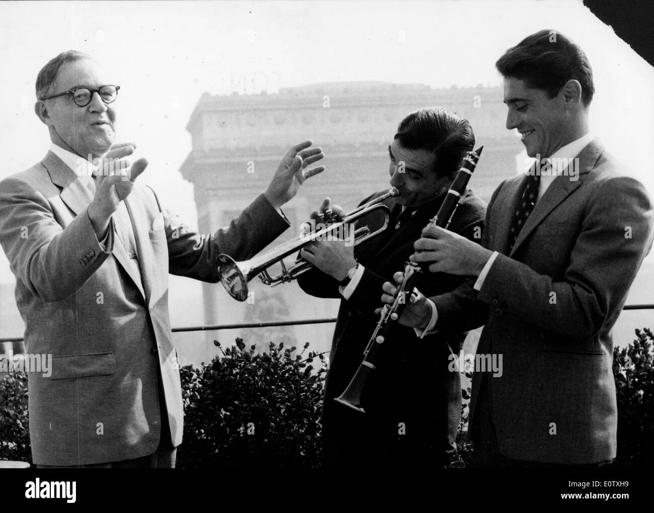 Musicista jazz Benny Goodman dirige la band Foto Stock