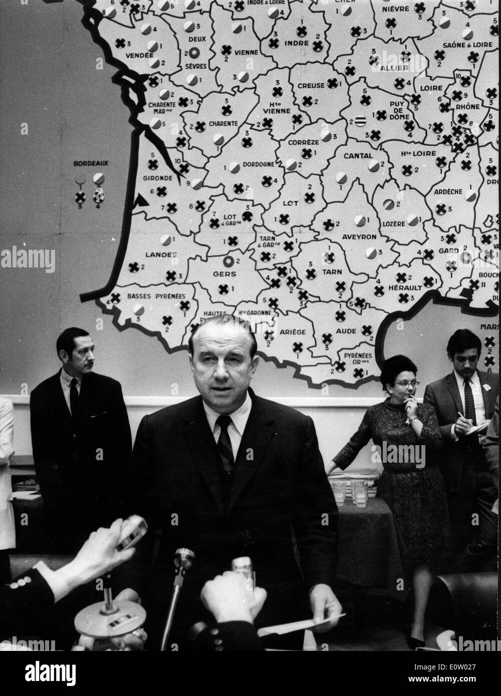 Raymond Marcellin durante una conferenza stampa Foto Stock